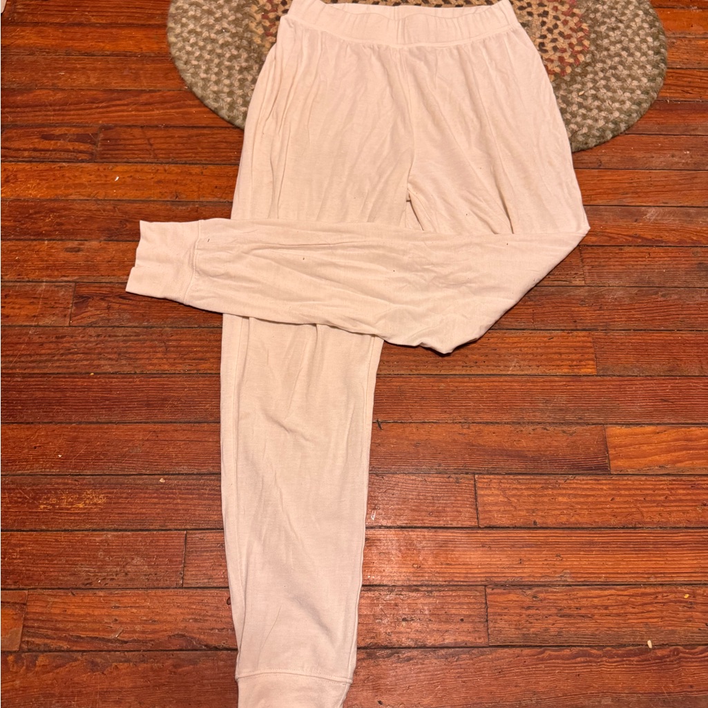 L.L. Bean Off-White Lounge Pants Pajamas Size Medium